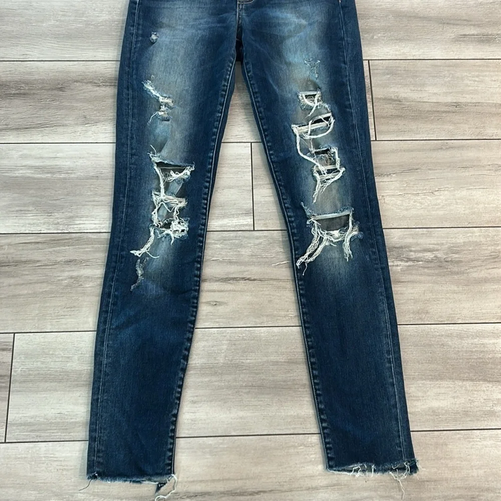 Bridge By Gly mid rise skinny jeans distressed size 28